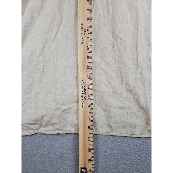 New Old Navy Linen-Blend Button-Down The Boyfriend Shirt Size Medium Beige $40 - Picture 11 of 12